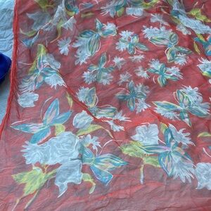 Vintage silk chiffon scarf 50’s 60’s butterflies